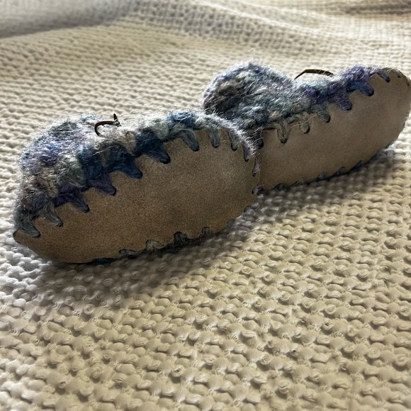 Padraig Chunky Knit Toddler Baby 5” Booties in Blues Handcrafted Wool Slippers - Picture 6 of 7